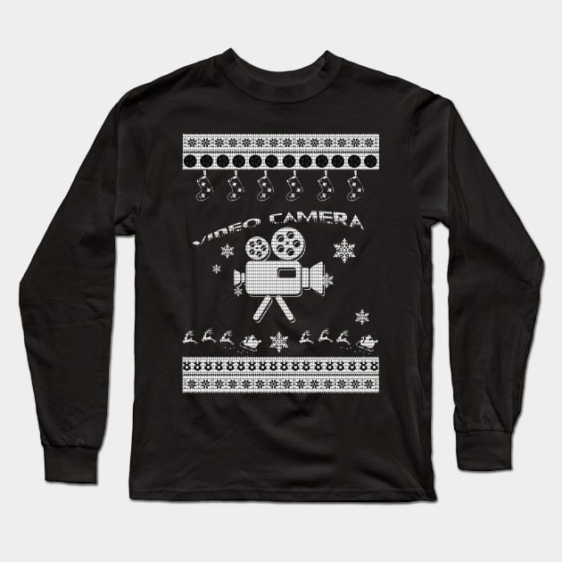 Merry Christmas VIDEO CAMERA Long Sleeve T-Shirt by bryanwilly